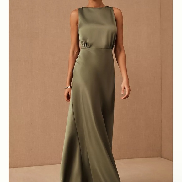 Beckett Satin Maxi Dress-Anthropologie - Picture 1 of 9